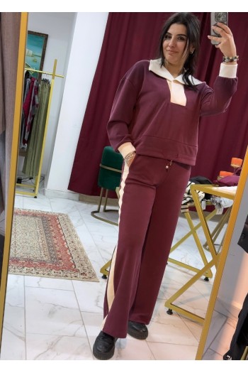 Bordo Modal Kumaş Eşofman Takımı 