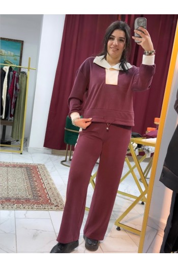 Bordo Modal Kumaş Eşofman Takımı 