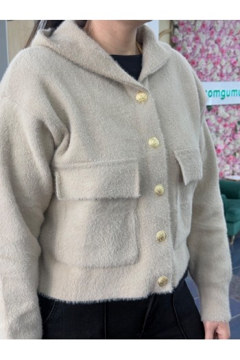 Premium Seri Gold Düğmeli Yumoş Ceket 